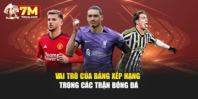 Vai trò của bảng xếp hạng trong các trận bóng đá